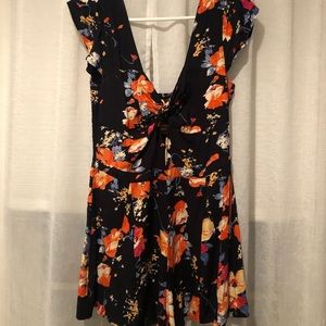 Navy floral romper